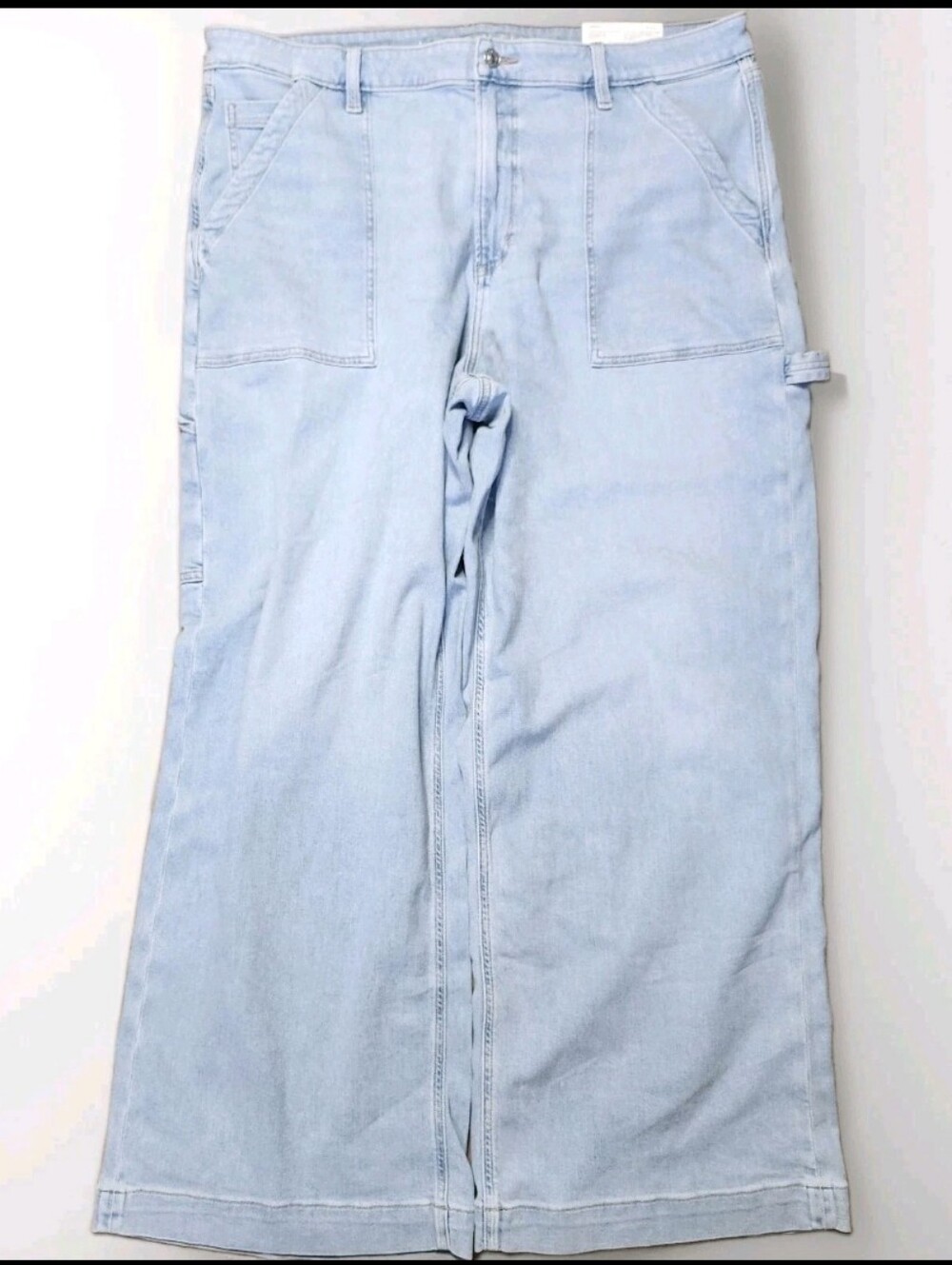 American Eagle High Rise Baggy Wide Leg Womens 20 Dreamy Drape Stretch Light Was - Picture 3 of 14